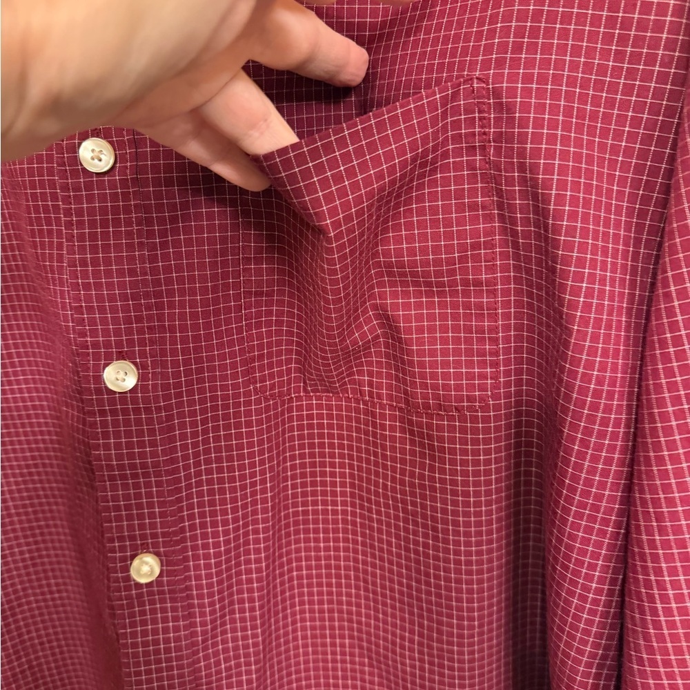 Van Heusen Men’s 3XL  Red Casual Button Down Shirt Long Sleeve - Picture 6 of 11
